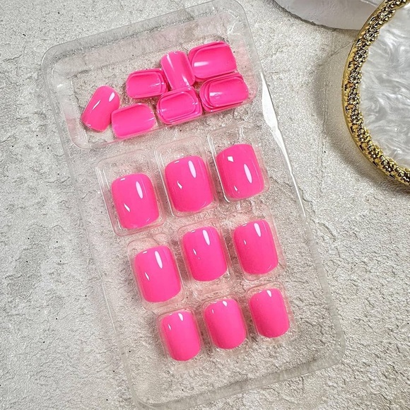 Hot Pink Press On Nails - Picture 3 of 3